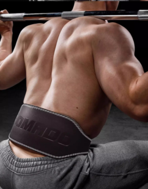 FOMADO Men's leather sports protective gear for squat and deadlift fitness belts Red63269068276610112