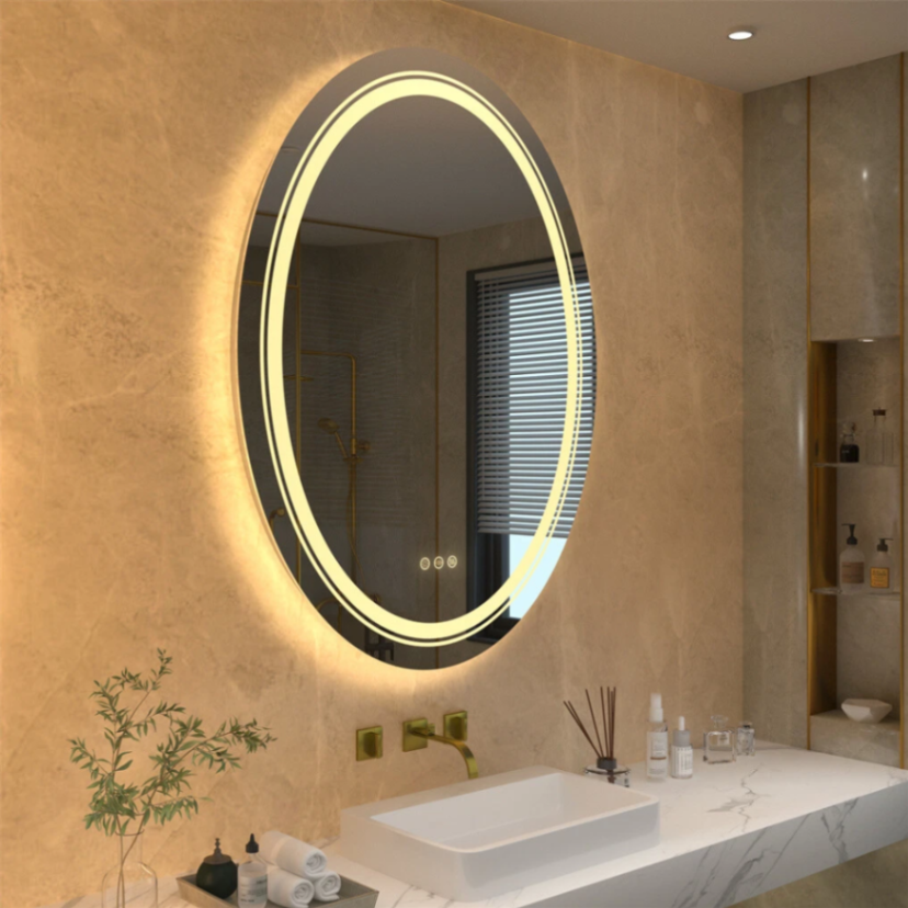 LED Bathroom Mirror Adjustable Front Lights Anti Fog Oval Vanity Mirror Backlit63145872508033111