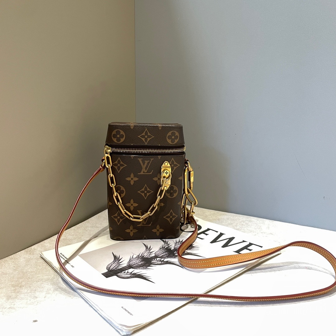 LV/Louis Vuitton – Bolso cruzado para teléfono con estampado clásico