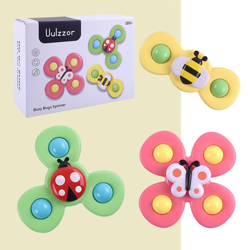 3PCS spinner toys for 1-3 Year old boys Girls Children's bath spinning music decompression spinning music toy baby bath window travel toy PX-0363680786703105110