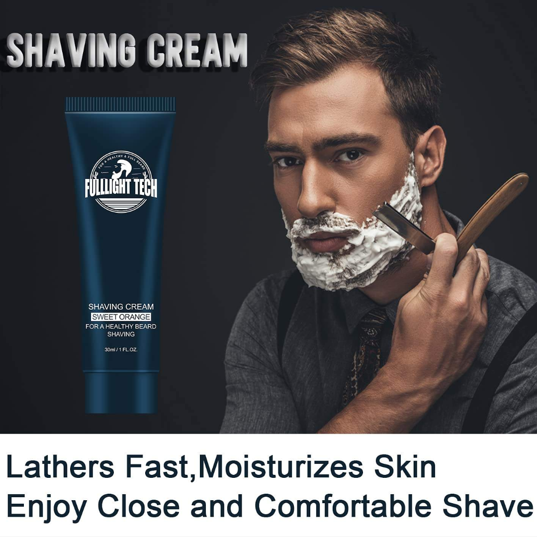 XIKEZAN Best Beard Shaving Kit Healthy Sandalwood Scented Irritation Free Beard Shaving Cream Soap and Brush Set63267888691714112