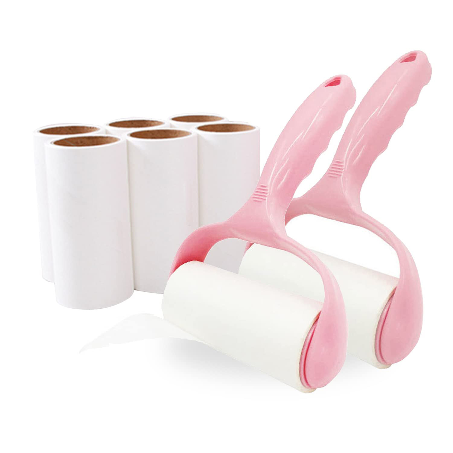 Blythornix Lint Shaver for Carpet and Clothes, Extra Sticky Lint Removal Roller with Refills, Pet Hair Remover Kit Reusable 10 cm 20 Sheet Pink 2 Packs