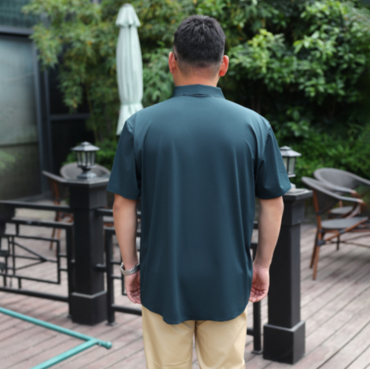 MOAIKA      Seamless soft and smooth shirt for men in solid color short sleeve      Green63525043338754114