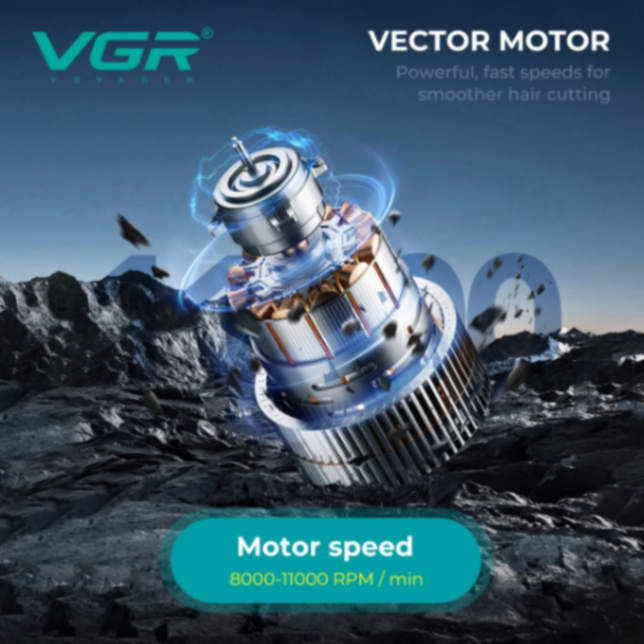 VGR V668 Trimmers 11000 RPM Professional Hair Cutting Machine Vector Motor Barber Trimmers Adjustable Electric Trimmers for Men 63203374112642112