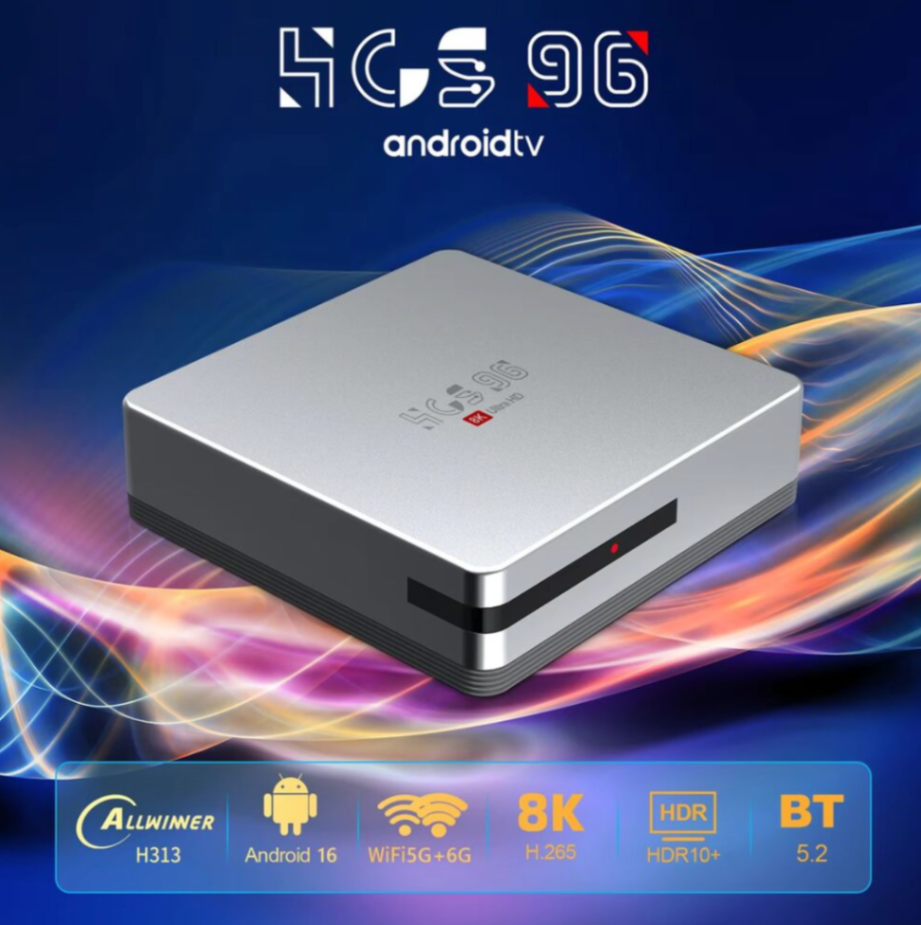 HCS96 Android16 Set Top Box with Dual Band Wi-Fi 8K Resolution Decoding TV Box63234573059329112