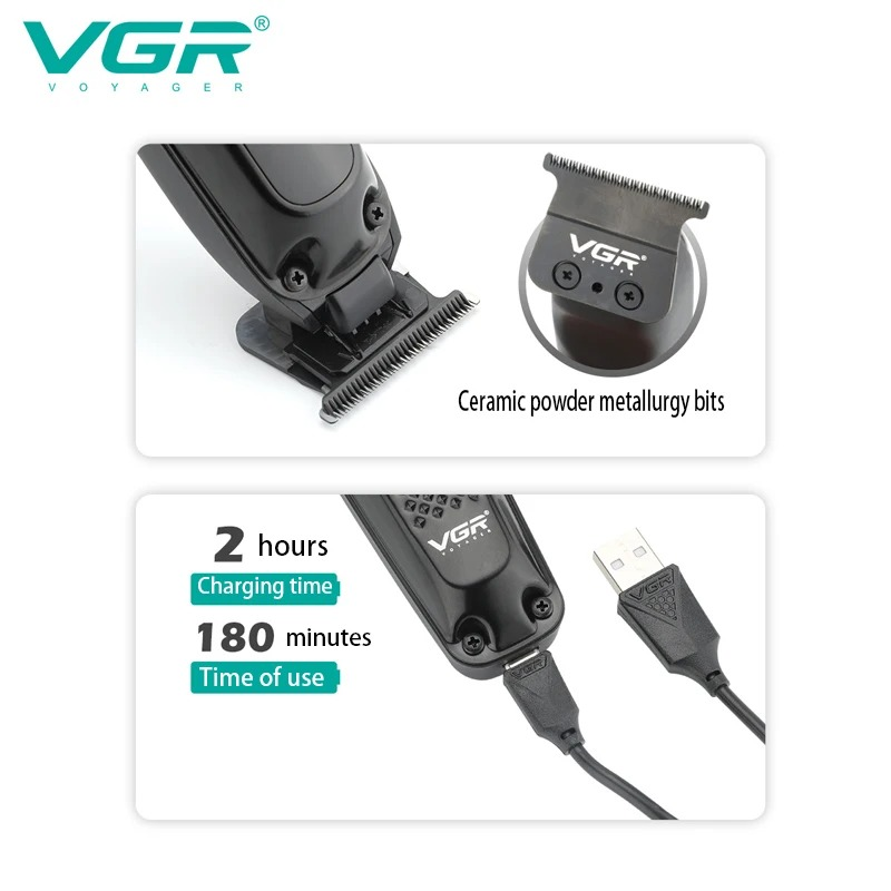 VGR V972 Cordless Professional Hair Trimmer for Men Beard Trimmer USB Electric Hair Clipper63225319480450112