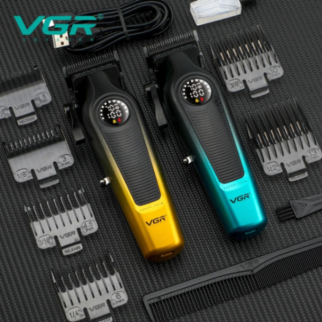 ماكينة حلاقة للرجال VGR V196 مع شفرة DLC، عرض LED 7000 دورة في الدقيقة، ماكينة حلاقة احترافية لقص الشعر بدون سلك، مناسبة لصالونات الحلاقة63203748294401111