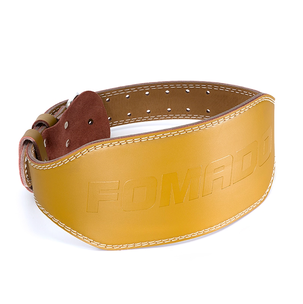 FOMADO Men's leather sports protective gear for squat and deadlift fitness belts Yellow63269075101314113