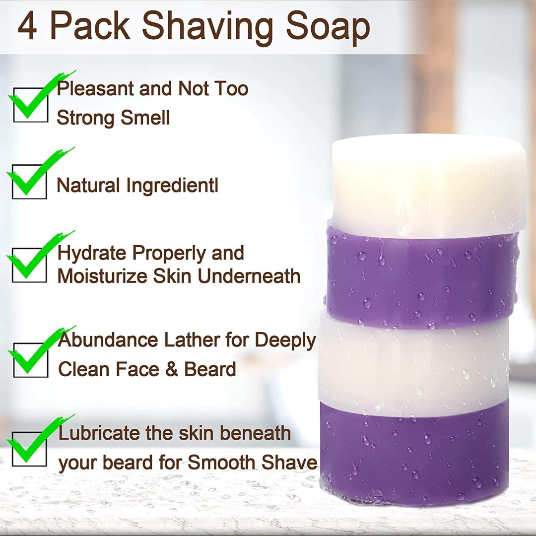 XIKEZAN Best Beard Shaving Kit Healthy Sandalwood Scented Irritation Free Beard Shaving Cream Soap and Brush Set63267888691714114