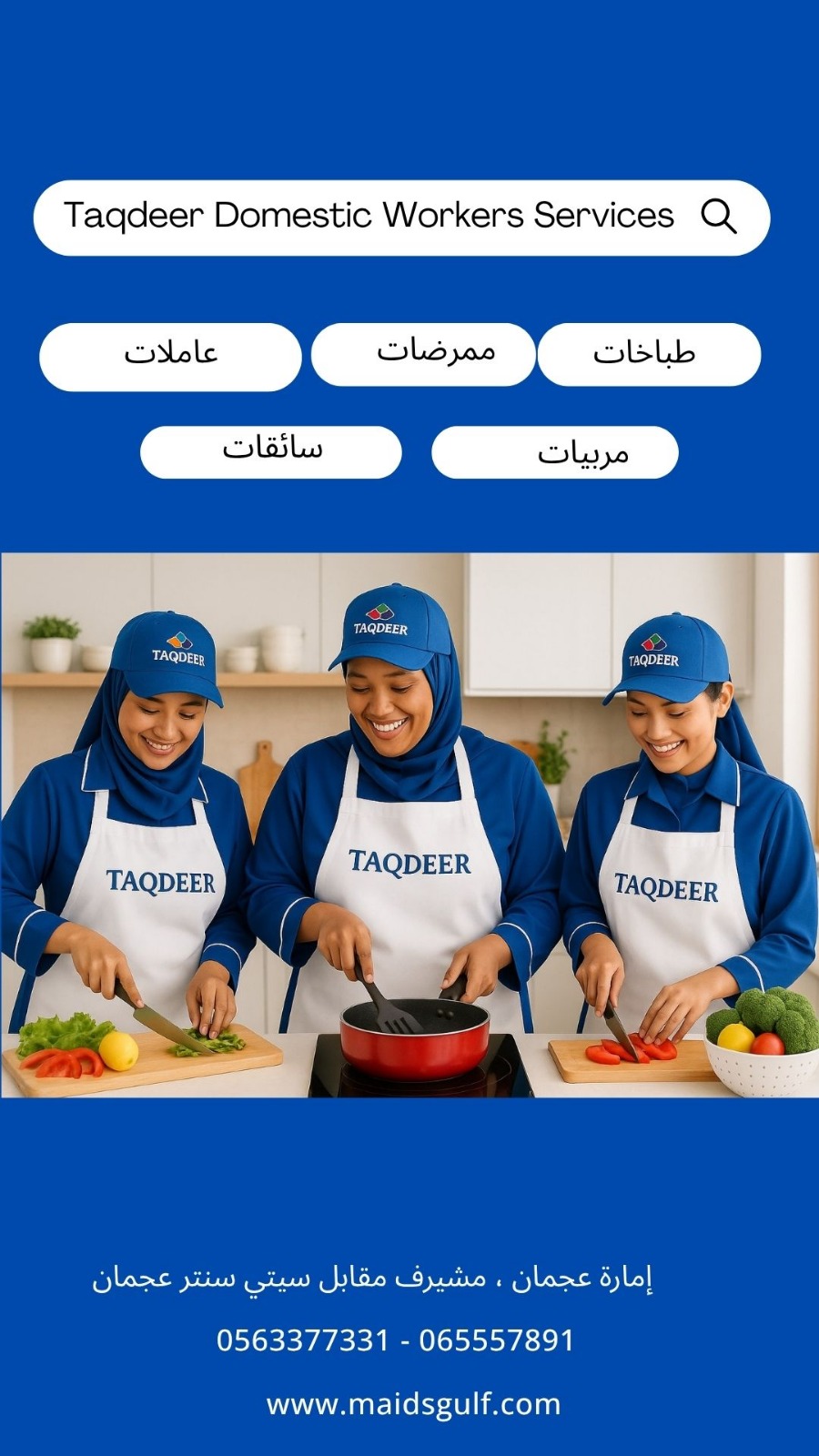 Professional domestic helpers from different nationalities