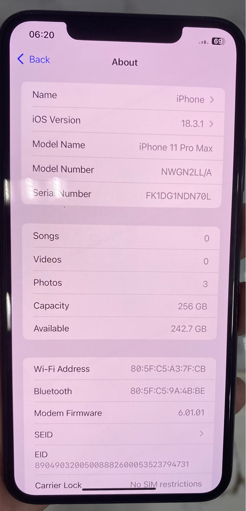 آيفون 11 برو ماكس 256 جيجابايت63817704229891110