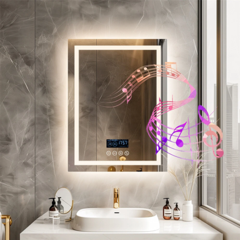 Labella 23.6"x31.5" Anti-fog LED Lighted Bathroom Mirror with Bluetooth Speaker Front-lit Backlight63192173243905112