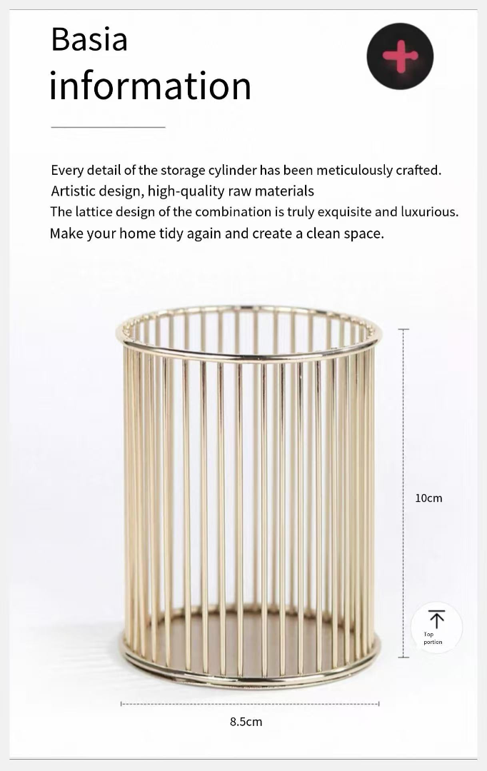 Internet-famous creative retro makeup brush holder, iron storage bucket and shelf for beauty brushes63246831657345113