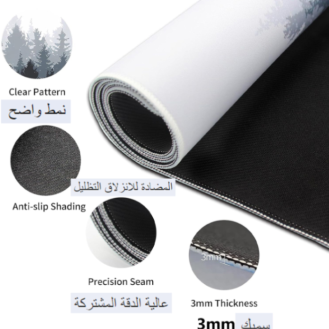 Large Mouse Pad Extended Non-Slip Rubber Base Gaming Mouse pad Office Desk Mat Desk Smooth Cloth Surface Keyboard LZ-00563526009187586112