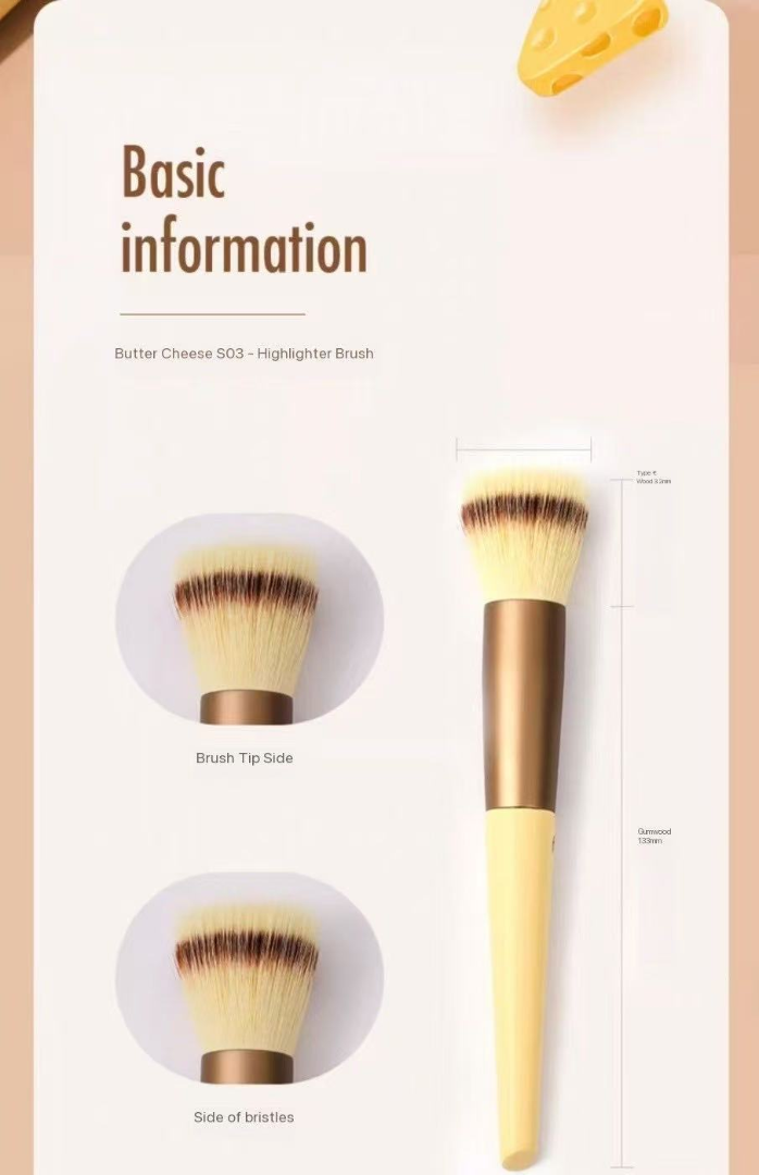Beauty Butter Cheese S-03 Makeup Brush: Stippling Brush & Blush Brush, Natural, Even & Multi-functional63226189021954112