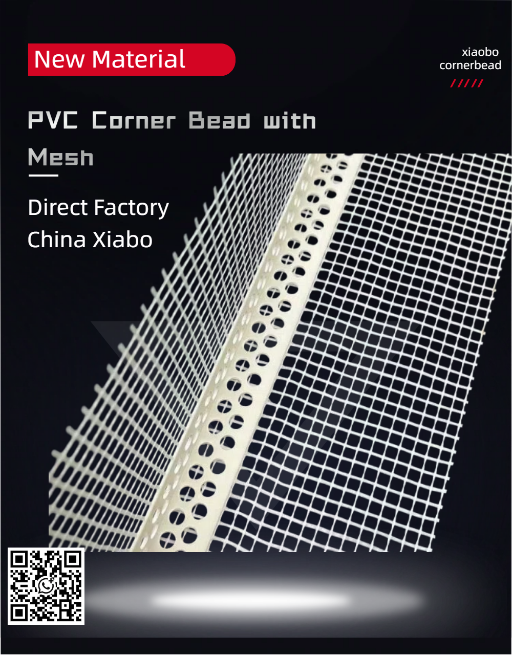 Pvc Corner Bead with Fiberglass Mesh