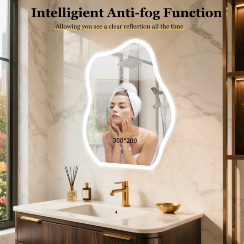 Cloud Shape LED Bathroom Mirror Irregular Dimmable Wall Vanity Mirrors HD63123983103105114
