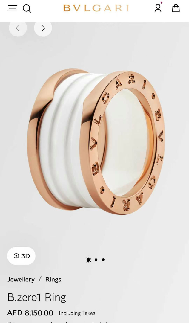 Bvlgari B.zero1 Ring – White Ceramic & 18K Rose Gold, Size 56 | Excellent Condition63228139140610111