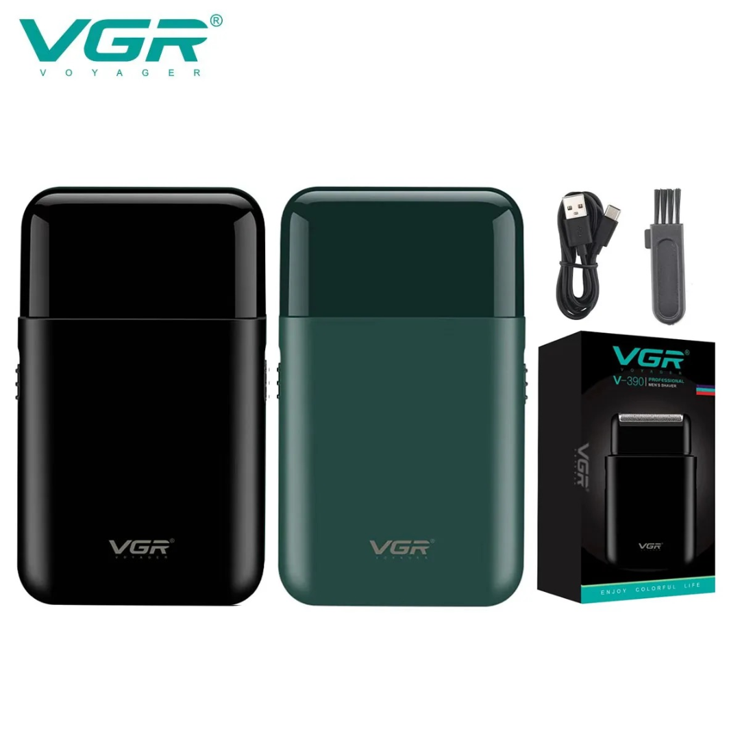 VGR V390 Shaver Professional Beard Trimmer Rechargeable Razors Reciprocating Foil Shaver Portable Mini Double Blade Shaver Men 632034370909451127