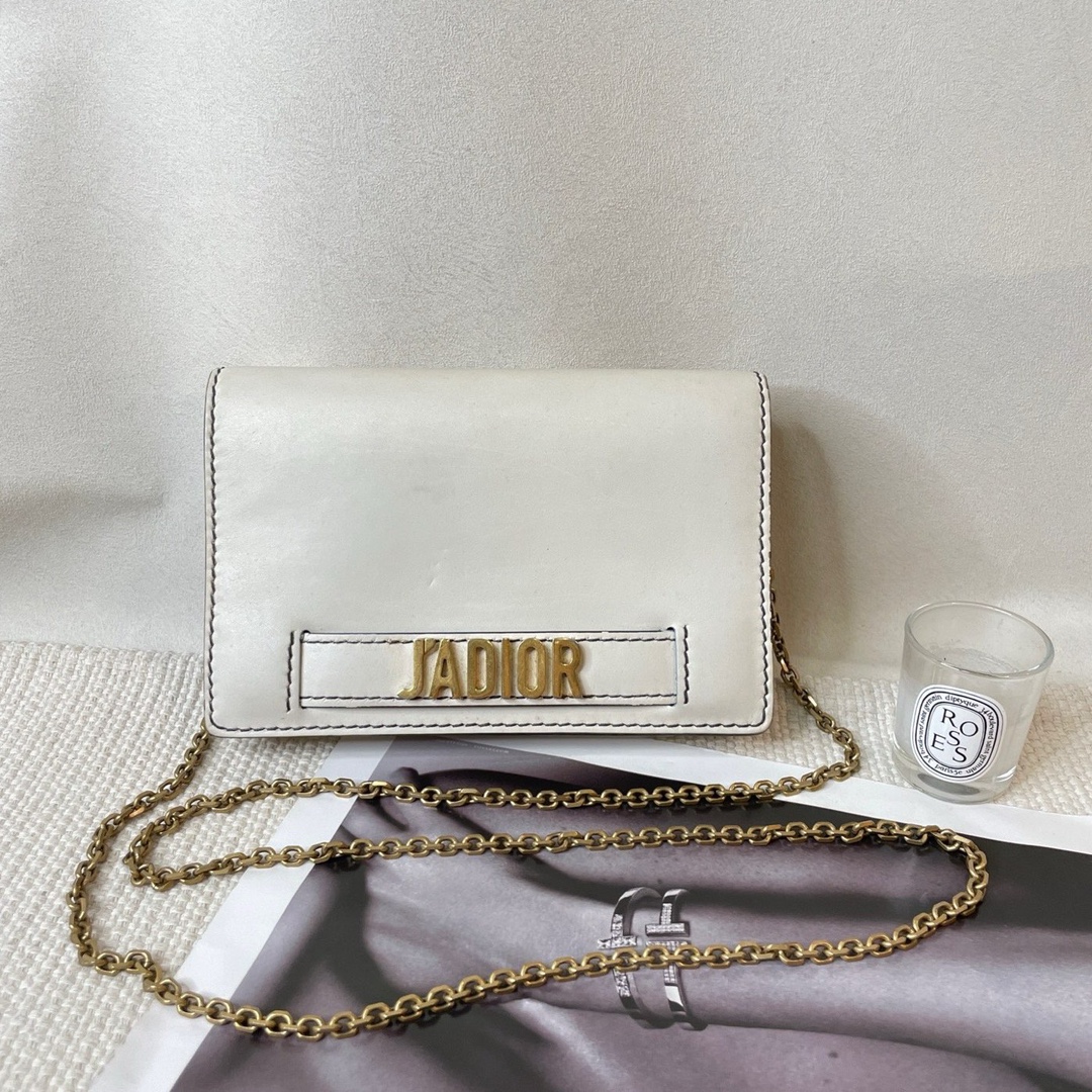 Dior/J'Adior – Bolso bandolera con cadena de platino