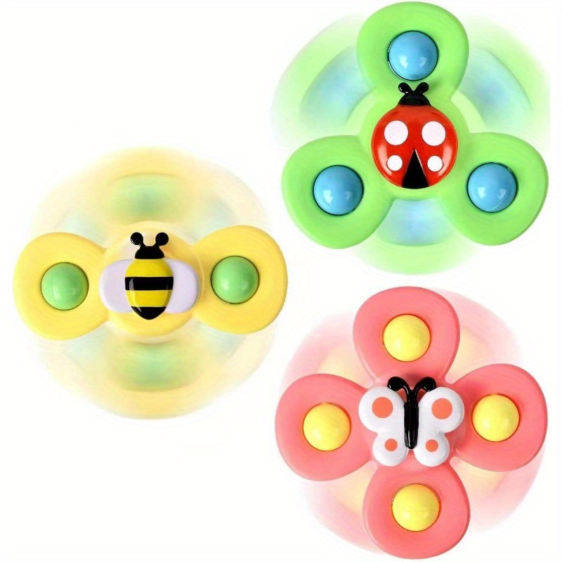 3PCS spinner toys for 1-3 Year old boys Girls Children's bath spinning music decompression spinning music toy baby bath window travel toy PX-0363680786703105114
