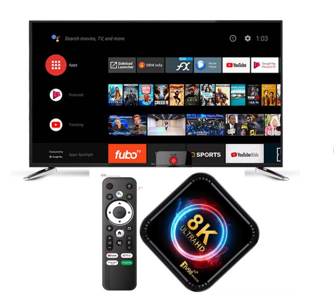 صندوق تلفاز ذكي TV98 RK3528، صندوق أندرويد 13 RK3528، رباعي النواة، واي فاي مزدوج 4G و5G، بلوتوث 5.0، 4 جيجابايت، 64 جيجابايت، جهاز تحكم عن بعد بصري، مشغل فيديو 8K HD، صندوق فك التشفير63228185334017113