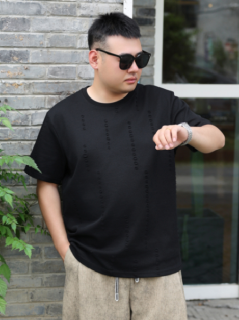MOAIKA   Fashionable and comfortable loose round   neck short     sleeve summer casual T-shirt         Black634994569633291110