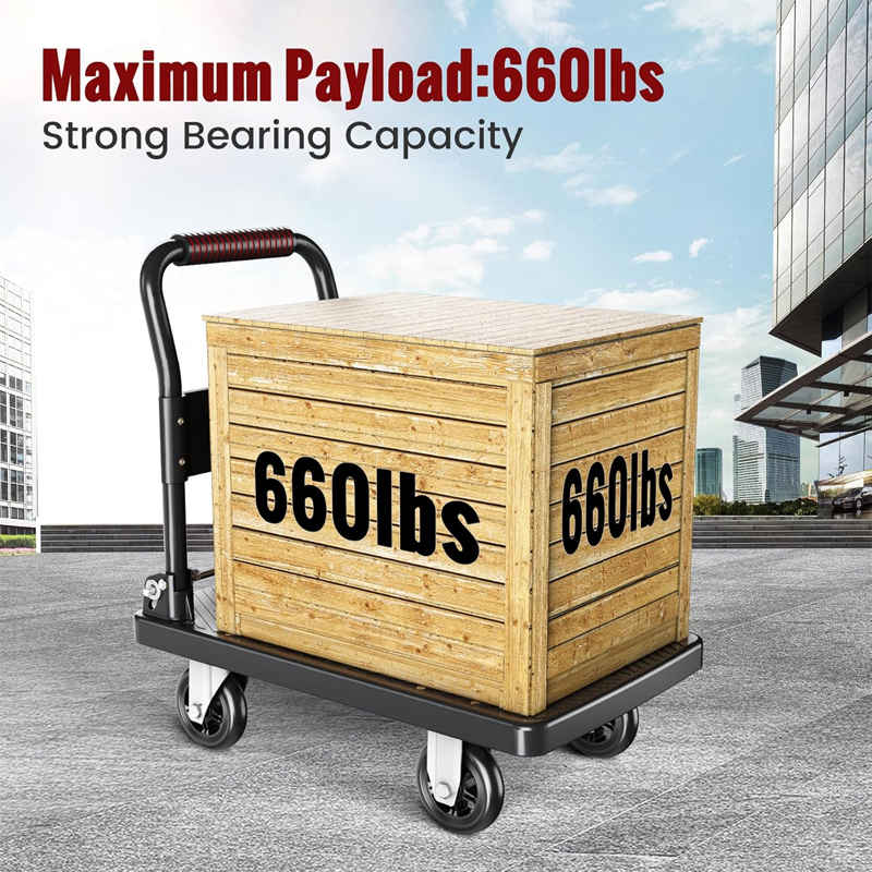 70x42cm Folding Hand Truck Flatbed Cart Multifunctional Polyamide Moving Carta Load Capacity 300KG Impact Resistant and High Toughness Car Plate KF0663680763581570113