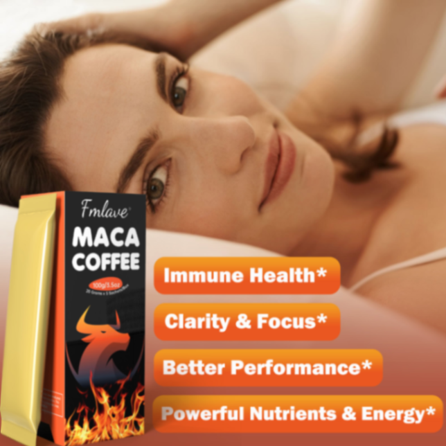Fmlave Maca Coffee for Men, Cold Brew Arabica Coffee Bean Powder With Maca Root, Cistanche Tubulosa, Tongkat Ali, Ginseng, Cordyceps, for Stamina Energy Vitality Focus, 3.5oz, 5 Packets63084512699267113