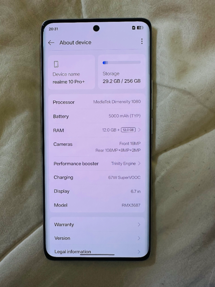 Realme 10pro+ 12+12/256GB63353461903489112