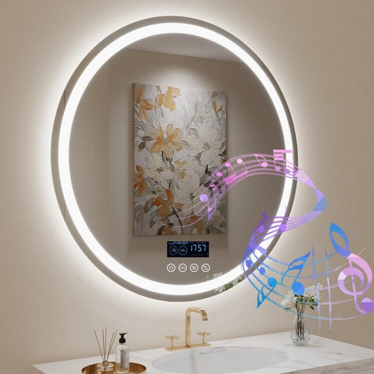 Lebella 36" Bluetooth Round LED Mirror Anti-Fog Bathroom Vanity Mirror with Lights Smart63125749930369110