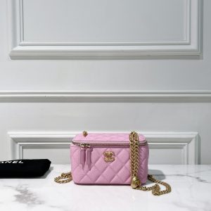 CHANEL PEARL CRUSH VANITY CASE, Pink/Gold