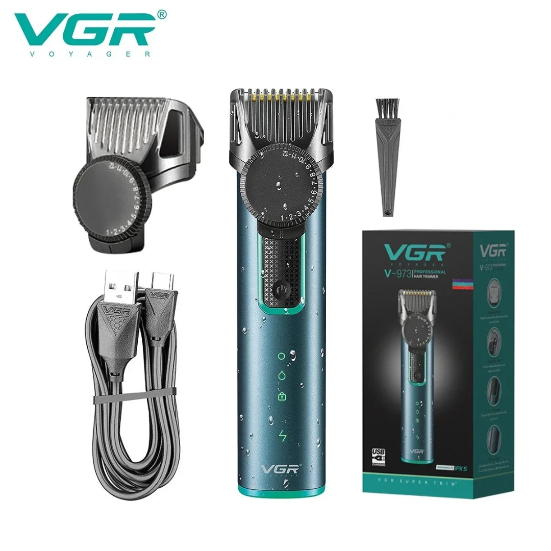 ماكينة قص شعر VGR V973، ماكينة قص شعر كهربائية، ماكينة قص شعر مقاومة للماء، ماكينة قص شعر قابلة للتعديل، ماكينة قص شعر للرجال بشفرة على شكل حرف T632140835034891117