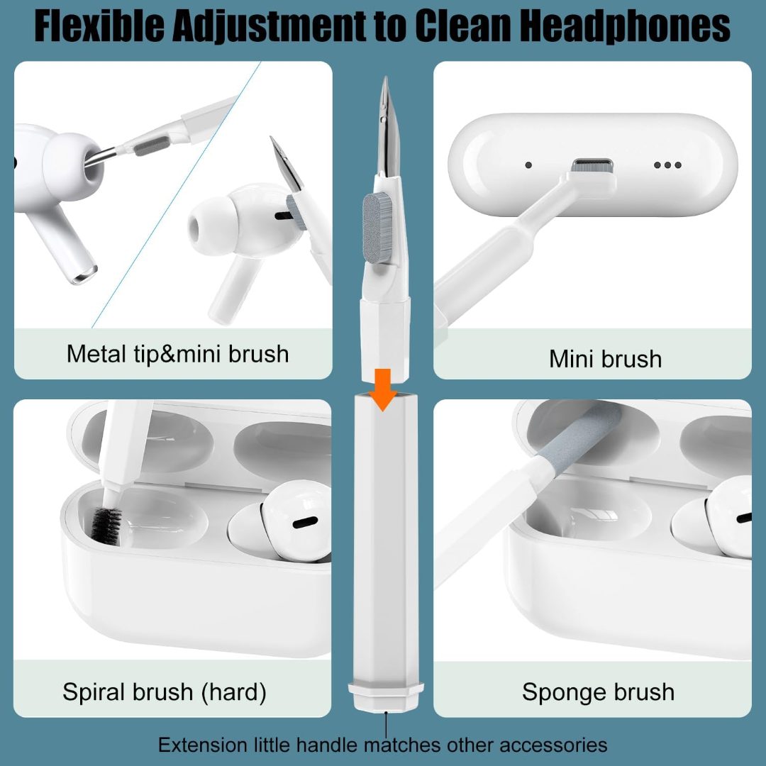 VICHYIE 20 in 1 Multifunctional Cleaner Kit for Electronic Devices, Keyboard Cleaning Brush, Headphones Cleaner Kit for AirPods, Multi-Tool for Cleaning Laptop, Keyboard, Earbuds, Camera, Cellphones63557010194563111