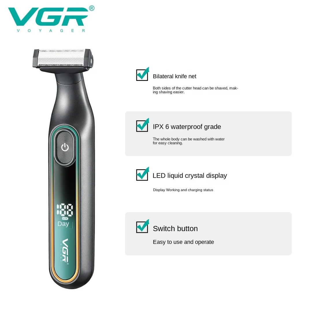 VGRV360  Hair Trimmer Cordless Beard Shaver Professional Hair Cutting Machine Waterproof 2 In 1 Digital Display Trimmer for Men 63236467756419113