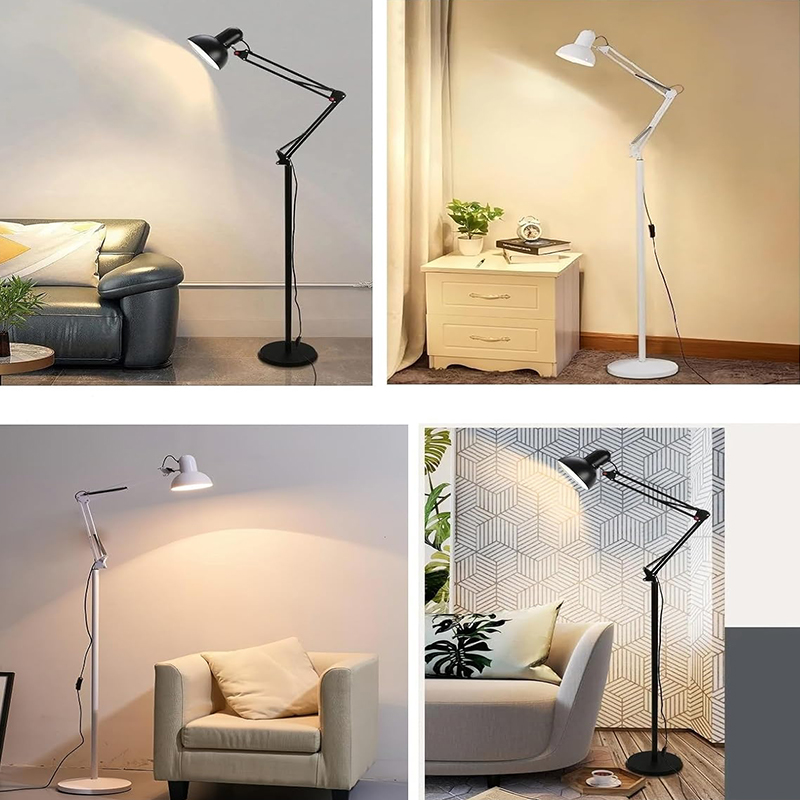 مصباح أرضي LED للغرفة الرئيسية قابل للتعديل بذراع طويل قابل للطي وأضواء واقفة طويلة مع مصباح إضاءة أرضية للغرفة والمكتب وغرفة الطعام Song-022/Song-02363681178770817110