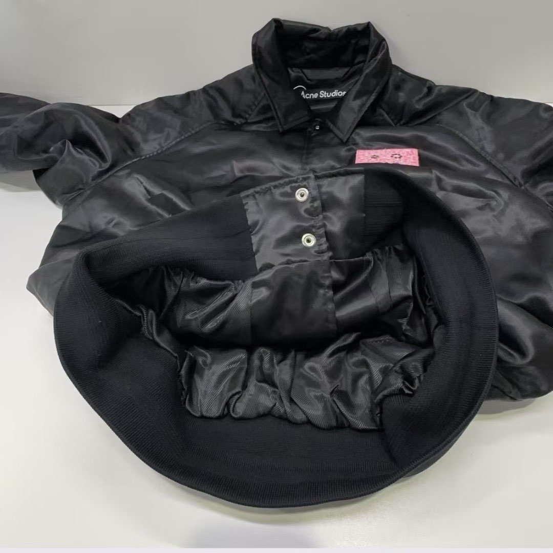 Acne Studios 胸口卡通笑脸刺绣飞行员夹克63692365101187114