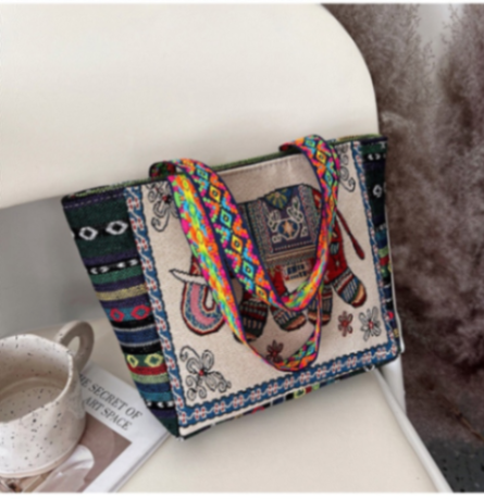 Bohemian - style, literary and retro, large - capacity single - shoulder bag62960748993793113