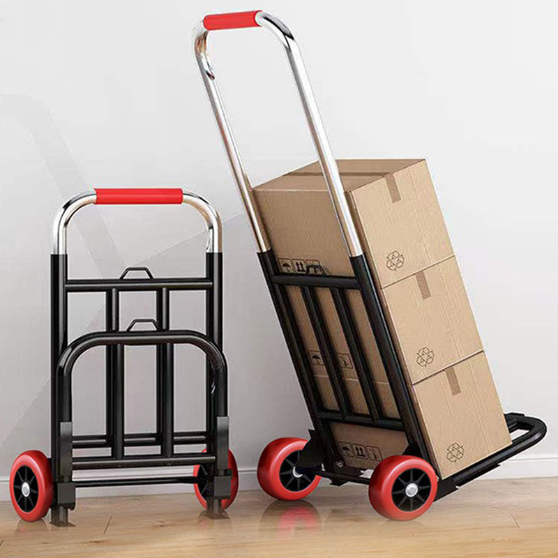 Heavy Duty Dolly,Portable Fold Up Dolly,2 Wheels Collapsible Luggage Cart with 3 Elastic Ropes for Moving Travel Shopping XL005363525918949251111