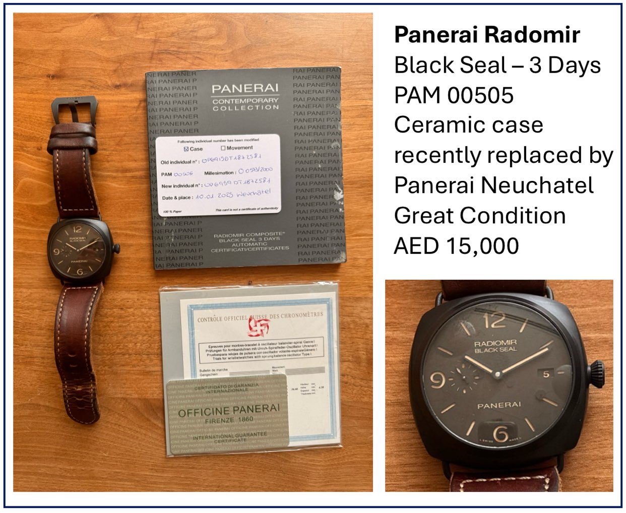 Panerai Radiomir Black Seal – 3 Days (PAM 00505) A great opportunity to own a classic Panerai in top condition.
63823775204995111