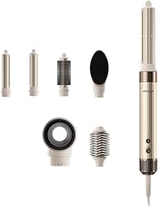 Airbot Hyperstyler & مجفف مجموعة فرد الشعر مع أداة تصفيف وغلاف، أدوات تصفيف شعر احترافية للشعر المجعد، ذهبي اللون.628848721507871110