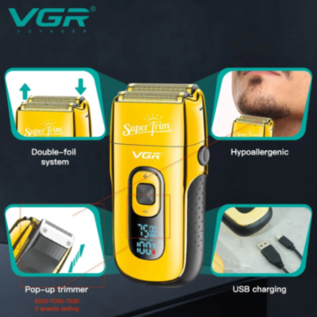 ماكينة حلاقة كهربائية VGR V332، ماكينة حلاقة قابلة لإعادة الشحن للرجال، ماكينة حلاقة اللحية، ماكينة قص الشعر63203595556225111