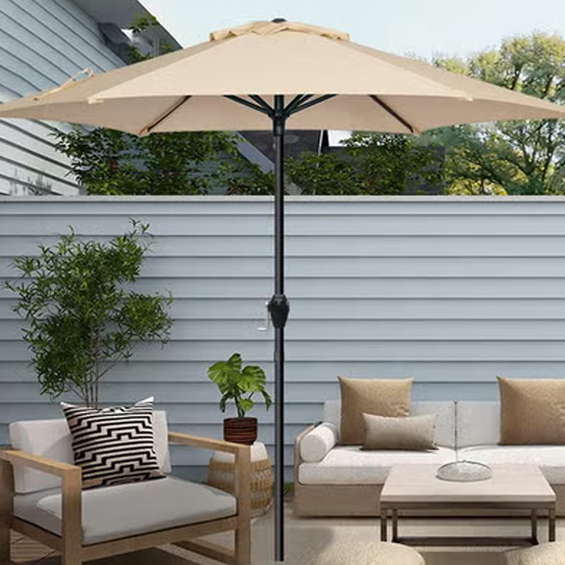 Outdoor Umbrella Steel Pole UPF50+ Protection Large Sun Shade Balcony Parasol for Outdoor Garden Backyard Umbrella without base 2m*m BWB-5363680500793473111