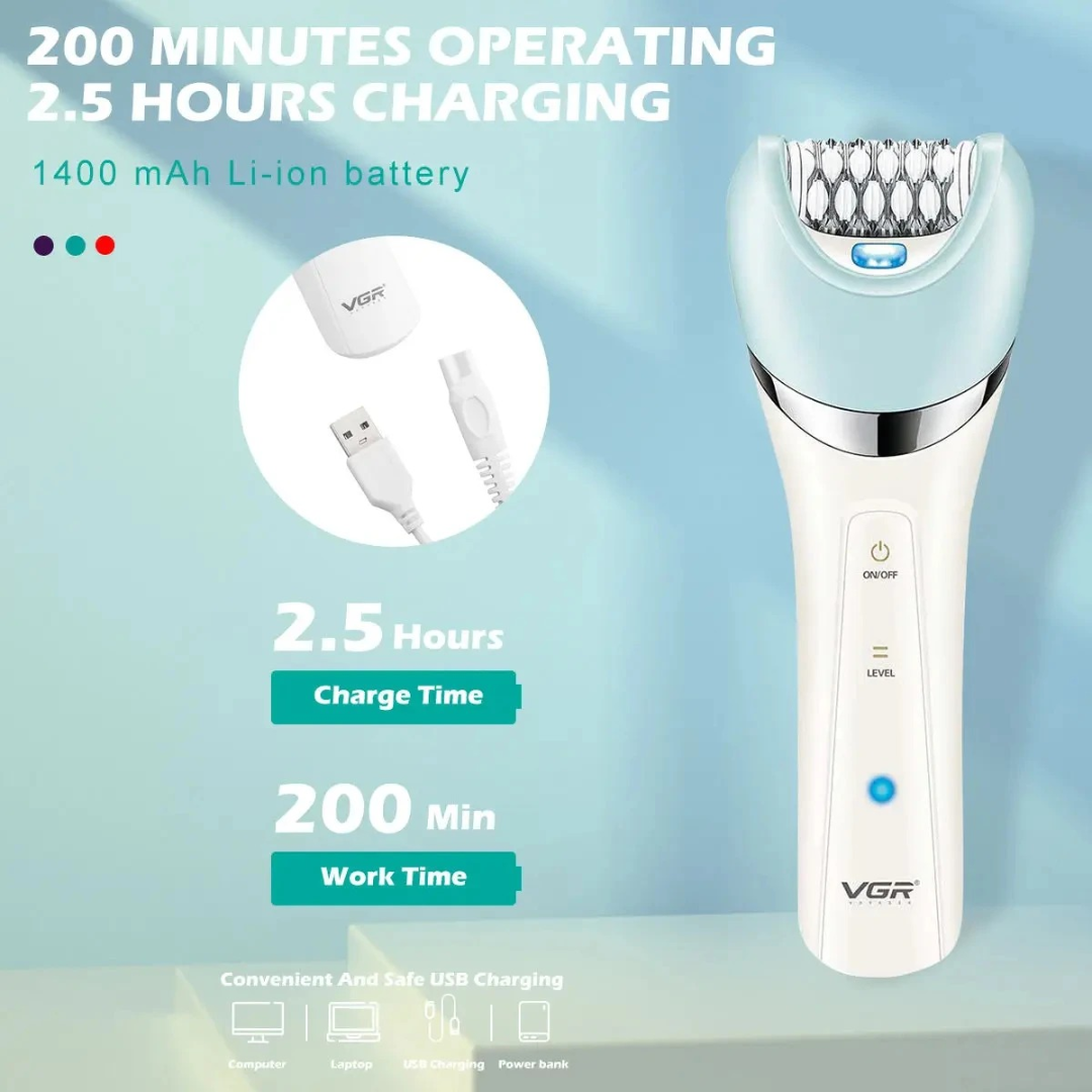 VGR V703 IPX4 Waterproof Five in One Beauty Set Electric Women's Hair Removal Knife Floater Rechargeable Foot Scar Removal Set 63203562536066113