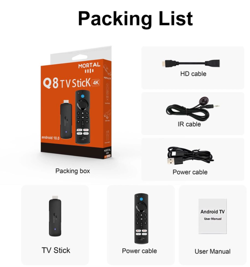 Q8 Android14 Smart TV Stick Mortal Wifi6 AllwinnerH313 Chip Quad core 1000M Lan Bluetooth 5 4K video Chromecast Streaming Media63238324701570114