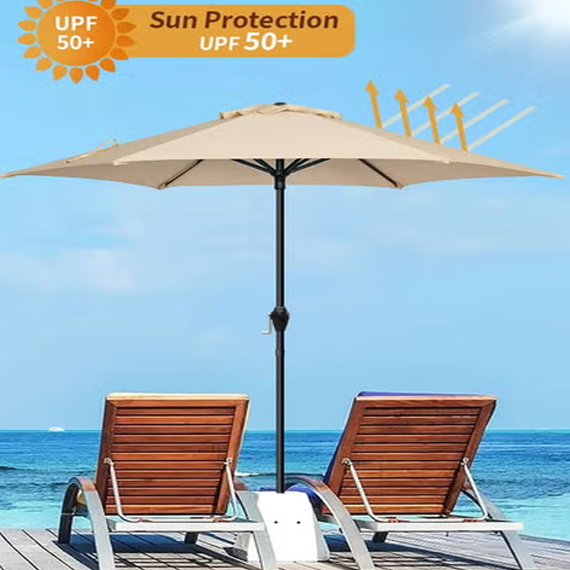 Outdoor Umbrella Steel Pole UPF50+ Protection Large Sun Shade Balcony Parasol for Outdoor Garden Backyard Umbrella without base 2m*m BWB-5363680500793473113