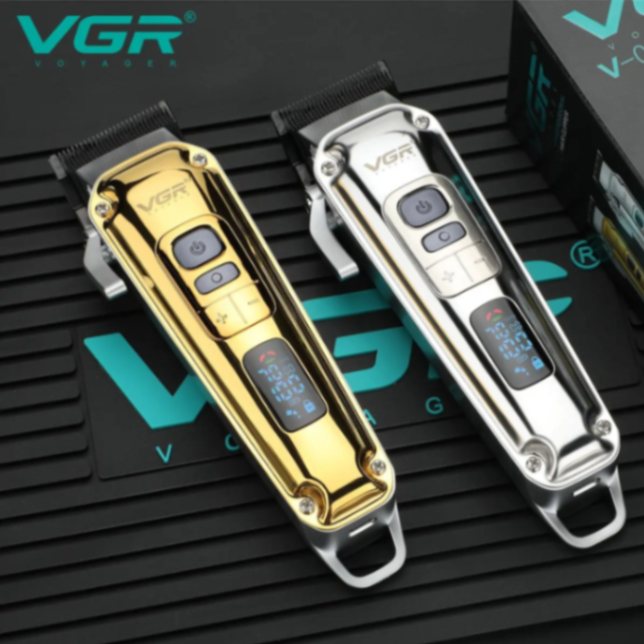 VGR 006 Electric Hair Clipper Metal Retro Men's Electric Push Shear Oil Head Carving LED Intelligent Digital Hair Trimming 63214136713089111