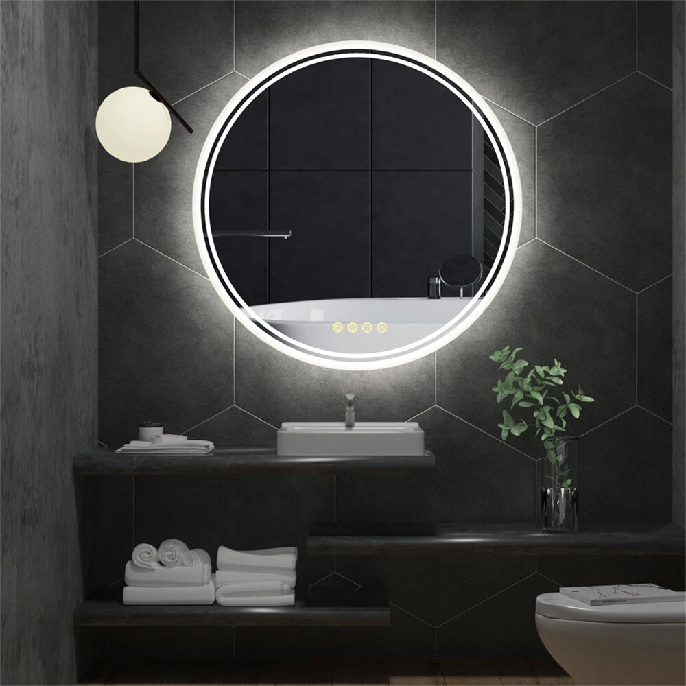 مرآة حمام لابيلا ذات إضاءة LED RGB، مقاومة للضباب، بها ذاكرة، مقاومة للكسر، بأربعة أزرار مستقلة63192088261378111