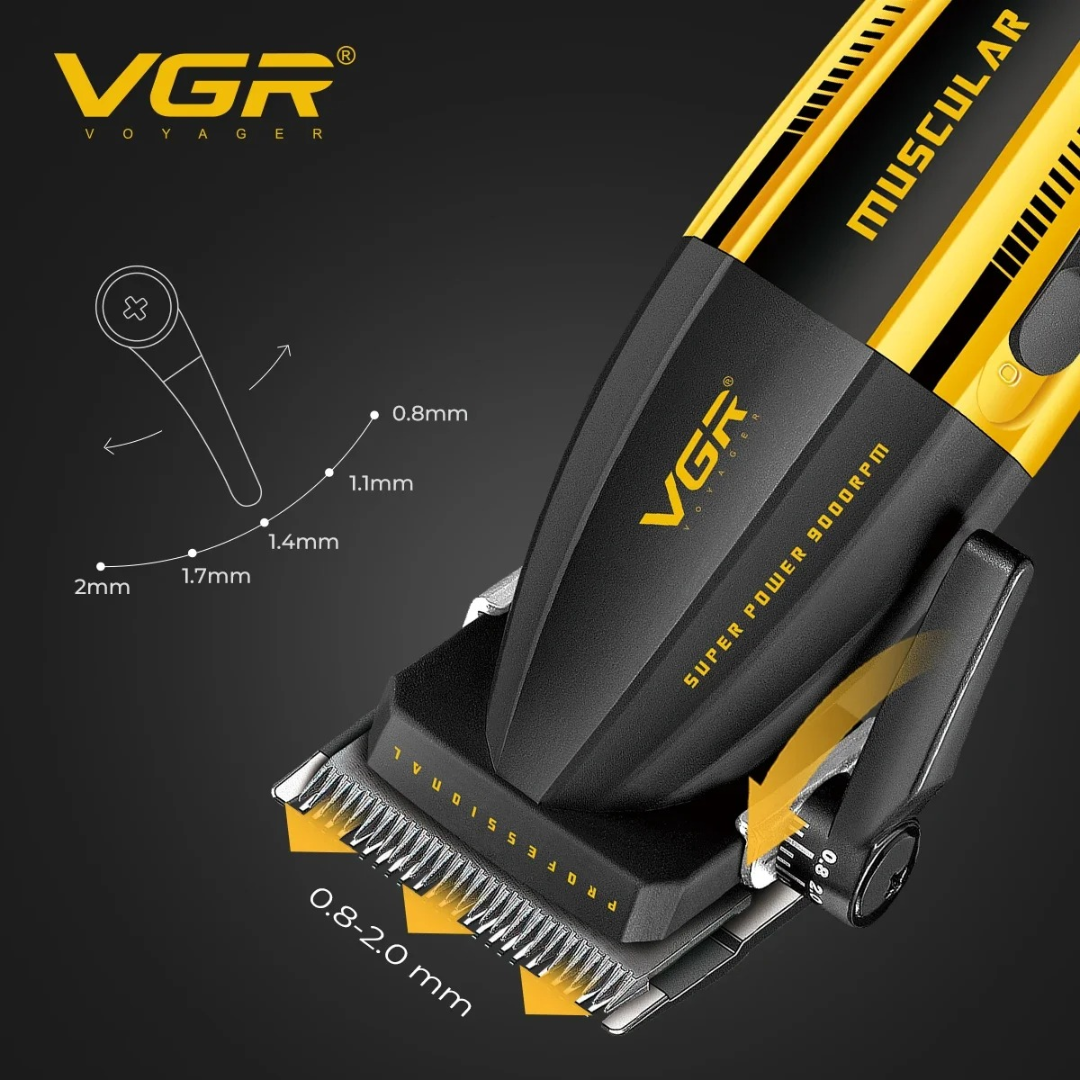 VGR V285 Electric Hair Trimmers Professional 9000RPM Hair Clippers Rechargeable Haircut Machine Adjustable Barber Tool for Men 63225634629249113